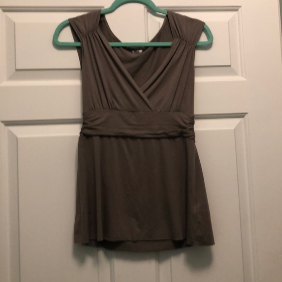 green/grey wrap front blouse - Picture 1 of 2